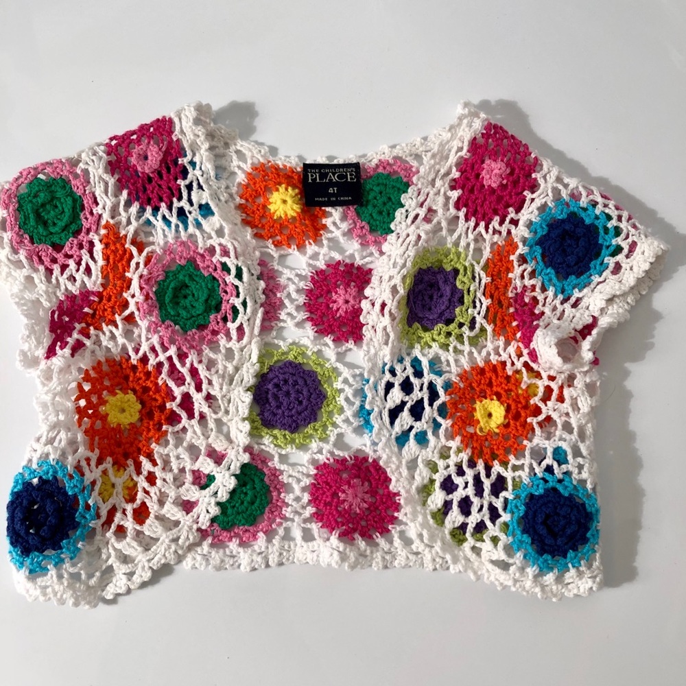The children’s place floral bolero crochet sweater